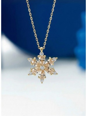 Çekirdek Jewelry 925 Ayar Gümüş Kamelya Çiçeği Kolye