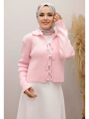 EAS Giyim Bağcıklı Yakalı Triko Hırka