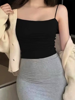 Glomod Kadın Askılı Atlet-Bluz-Body Sabit Göğüs Pedli