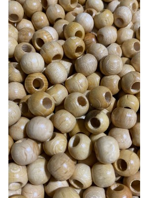 SSCglow 10MM 250 Adet Doğal Renk Ahşap Tahta Boncuk