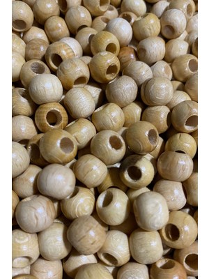 SSCglow 10MM 250 Adet Doğal Renk Ahşap Tahta Boncuk