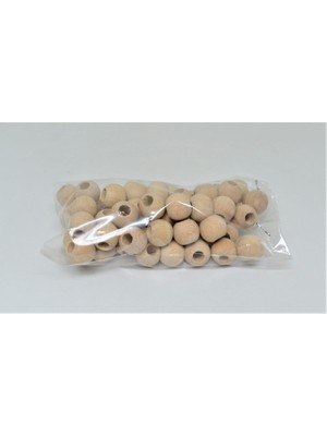 SSCglow Ahşap Boncuk 12 Mm. Ham Işlenmemiş, 50 Adet