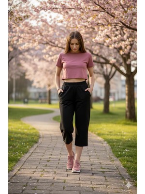 Bky Kadın Siyah Yüksek Bel Kapri