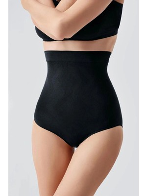 Boubon Co Siyah Dikişsiz Seamless Yüksek Bel Korse Toparlayıcı Korse Külot