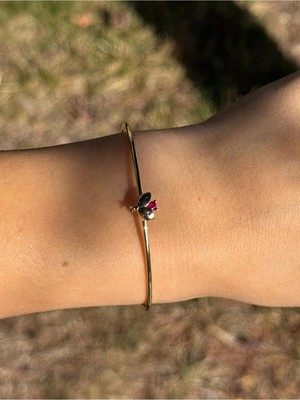 Luseda Uğur Böceği Figürlü Ayarlanabilir Gold Bileklik