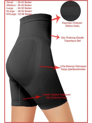 Boubon Co Siyah Dikişsiz Seamless Yüksek Bel Korse Tayt Toparlayıcı Seamless Paçalı Korse Tayt