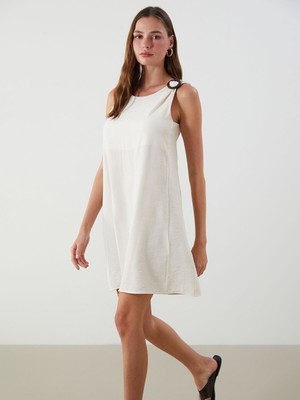 Lc Waikiki Yeni Sezon Bisiklet Yaka Dokulu A Kesim Mini Elbise