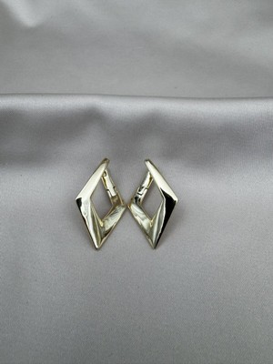 Luseda Geometrik Form Gold Renk Küpe