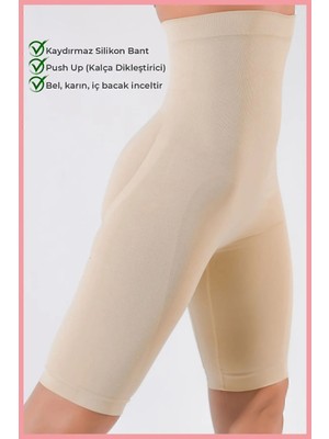 Boubon Co Ten Rengi Dikişsiz Seamless Yüksek Bel Korse Tayt Toparlayıcı Seamless Paçalı Korse Tayt