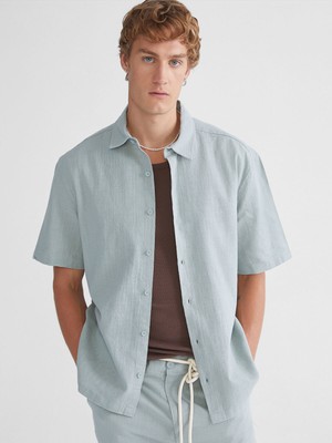 Lc Waikiki Yeni Sezon Rahat Kalıp Keten Görünümlü Erkek Gömlek