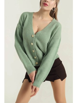 EAS Giyim Düğmeli Triko Kadın Hırka