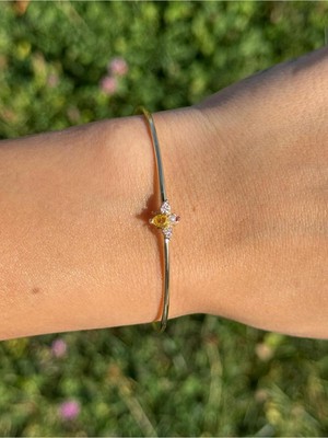 Luseda Zirkon Taşlı Arı Figürlü İnce Ayarlanabilir Bileklik