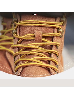 Mawrond 120 cm Extra Sağlam Yuvarlak, Fitilli Bağcık, Bot Bağcığı, (1 Çift, Sarı +Tatlı Kahve)