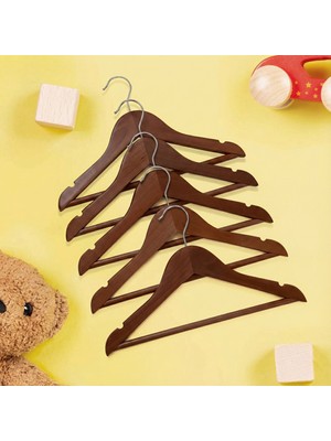 Faravis Atelier Ahşap Beyaz Renk Çocuk Elbise Gömlek Askısı Bebek Askısı Kıyafet ve Elbise Askısı 10 Adet 1.kalite