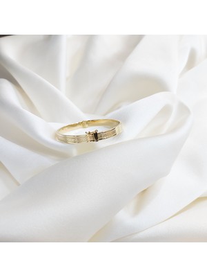 Nova Grup Greg Desenli 14 Ayar Altın Kelepçe Bilezik