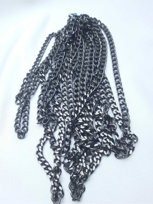 Orhan Çanta 1 Metre Siyah Metal Çanta Zinciri - 9 mm Kalın Bakla Omuz Askısı ve Yedek Çanta Sapı