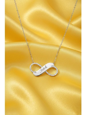 Çekirdek Jewelry 925 Ayar Gümüş Kişiye Özel Sonsuzluk Kolye
