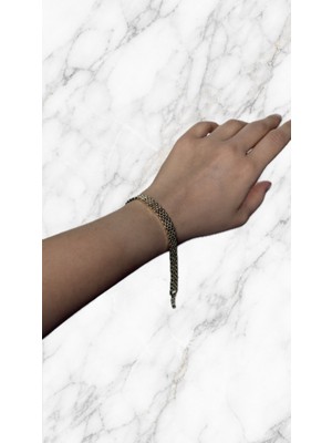 Zayora Aksesuar Gold Renk Düz Örgü Zincir Bileklik