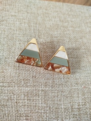 Jewelry Üçgen Renkli Yeşil Küpe