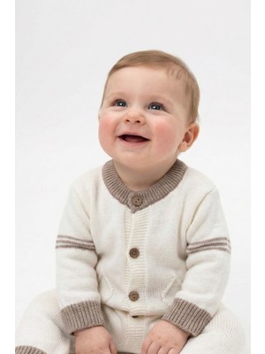 Trikomer Premium Kalite Triko Çizgi Desenli Bebek Tulum