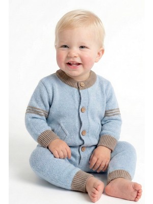 Trikomer Premium Kalite Triko Çizgi Desenli Bebek Tulum