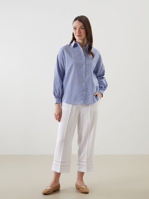 Lc Waikiki Yeni Sezon Beli Lastikli Keten Karışımlı Kadın Kapri