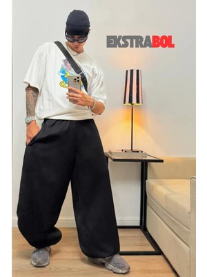 Vladivosto Paçası Lastikli Ekstra Bol Harajuku Baggy Eşofman Altı