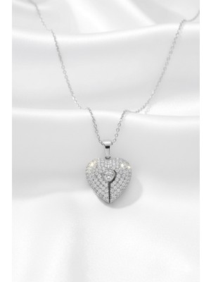 Çekirdek Jewelry 925 Ayar Gümüş Kişiye Özel Kalp Kolye
