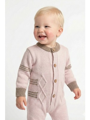 Trikomer Premium Kalite Triko Çizgi Desenli Bebek Tulum