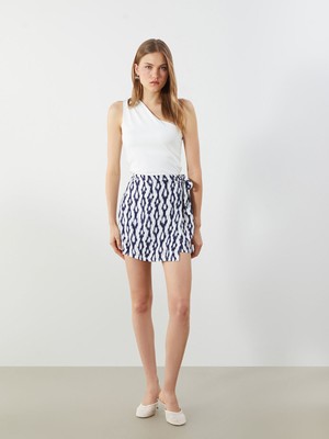 Lc Waikiki Yeni Sezon Beli Fermuarlı Desenli Kadın Şort Etek