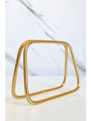 Orhan Çanta Metal Kare Model Çanta Sapı 11 Cm, Altın Sarı