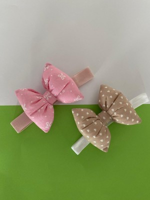 Glory Baby Pamuk Kız Bebek Fiyonk Bandana 2'li Set