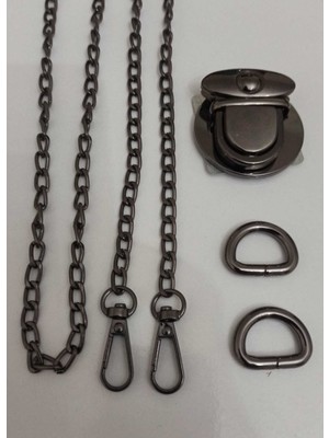 Orhan Çanta Çanta Aksesuar Black/siyah Nikel Zincir Askılık &aparat Set