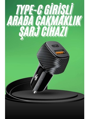 Epilons Type-c Girişli Araba Çakmaklık Şarj Cihazı 38w Oto Çakmaklık