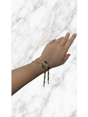 Zayora Aksesuar Zayora Gold Renk Taşlı Bileklik -Şık Kullanışlı