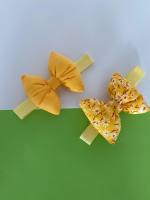 Glory Baby Pamuk Kız Bebek Fiyonk Bandana 2'li Set