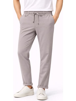 Plus Scorpion Erkek Tam Beli Lastikli Duble Paça Likralı Kumaş Pantolon