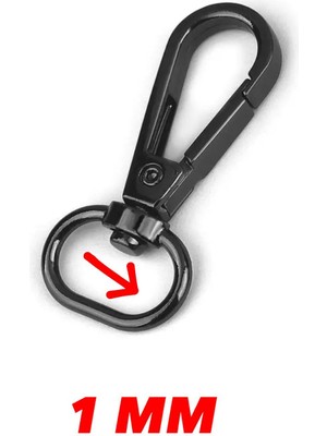 Orhan Çanta 1 cm - Paris Kanca Çanta Klips Metal Siyah - 10 Adet - Metal Aksesuar