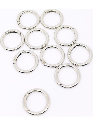 Orhan Çanta Gri Renk Yaylı Halka Örgü ve Hasır Çantalar Için Aksesuarlar 2.5 cm 10'lu Set