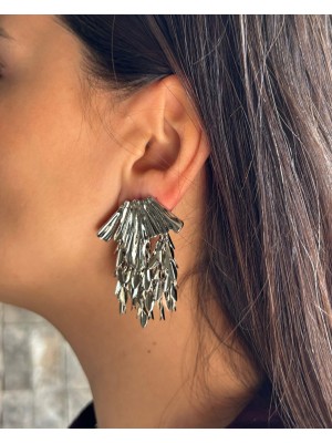 Nunu Takı Gümüş Püsküllü Küpe