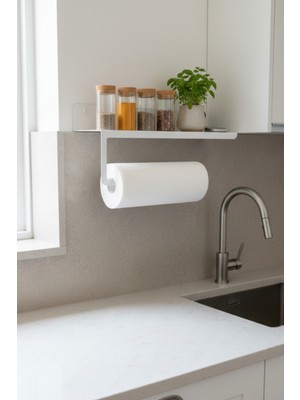 Grandmix Metal Mutfak Rafı ve Kağıt Havluluk Askısı Baharatlık Düzenleyici