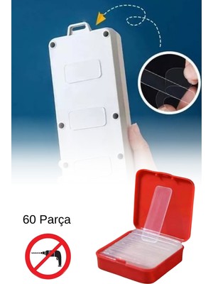 Privo 60 Parça Çok Amaçlı Çift Taraflı Bant Güçlü Yapışkan Şeffaf Nano Bant 1 cm x 4,5 cm