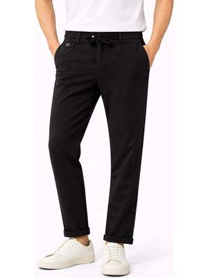 Plus Scorpion Erkek Tam Beli Lastikli Duble Paça Likralı Kumaş Pantolon