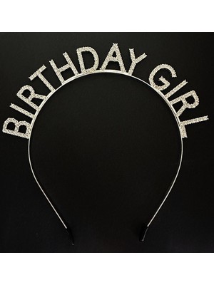 Vanch Gümüş Kristal Taşlı Birthday Girl Doğum Günü Tacı İthal Ürün A Kalite 17x16 cm (5264)