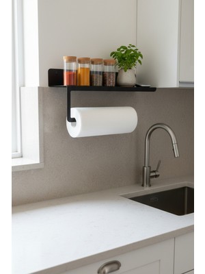 Grandmix Metal Mutfak Rafı ve Kağıt Havluluk Askısı Baharatlık Düzenleyici