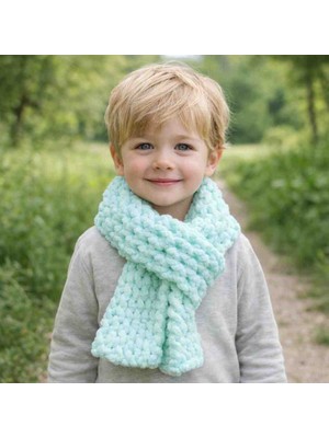 A&D Handmade El Örgüsü Puffy Peluş Bebek/çocuk Atkı