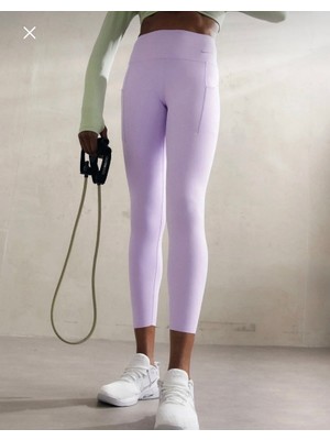 Nike Dri-Fit Universa Medium-Support High-Waisted Full-Length Training Yüksek Belli Toparlayıcı Lila Kadın Tayt DQ5996-512