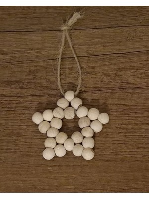 SSCglow Dekoratif Ahşap Boncuklu Yıldız (1ADET), Mutfak, Kapı, Duvar Dekorasyon Ürünü