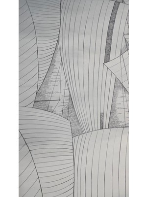 AYZUN Siyah Krem Çizgi Desenli Duvar Kağıdı 2870