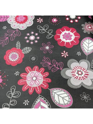 AYZUN Siyah Pembe Çiçek Desen Duvar Kağıdı 12058853